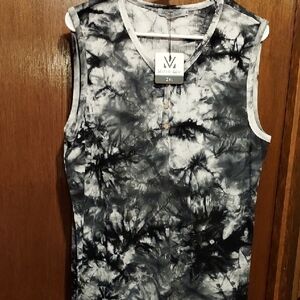 Michelle Mae Black and White Tie-Dye Top